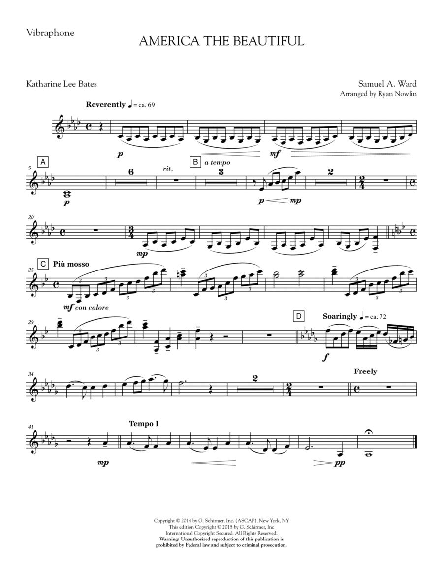 America, the Beautiful - Vibes Choir scores gallery preview page 1