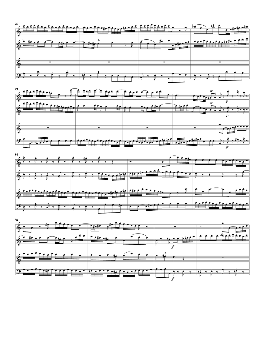 Aria: Ich will nur dir zu Ehren leben from Weihnachtsoratorium, BWV 248 (arrangement for 4 recorders Recorder scores gallery preview page 5