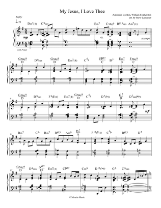 My Jesus, I Love Thee - quiet jazz arr. for solo piano