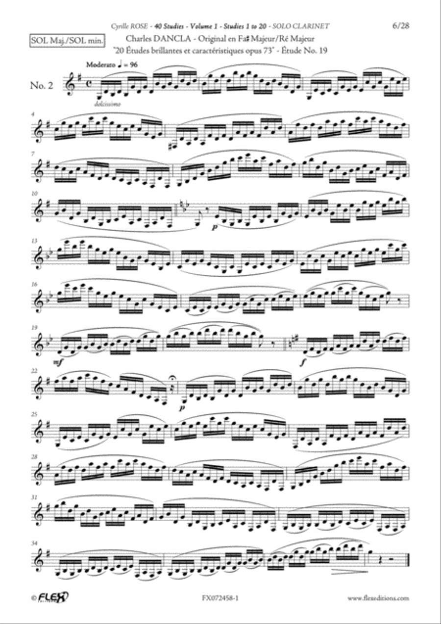 Tuition Book - 40 Studies for Clarinet - Volume 1 - Studies 1 to 20 Clarinet Solo scores gallery preview page 6
