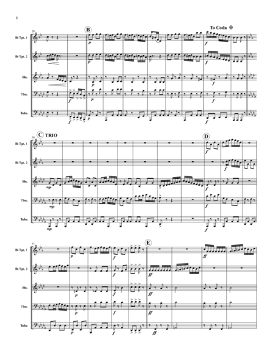 Alice Polka Brass Quintet scores gallery preview page 2