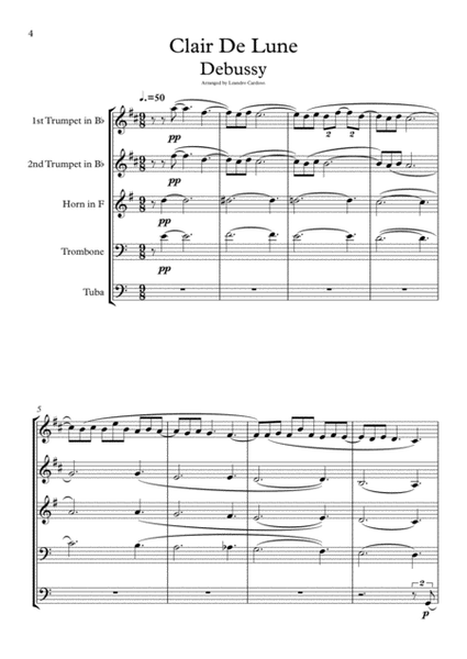 Clair De Lune - Brass Quintet image number null