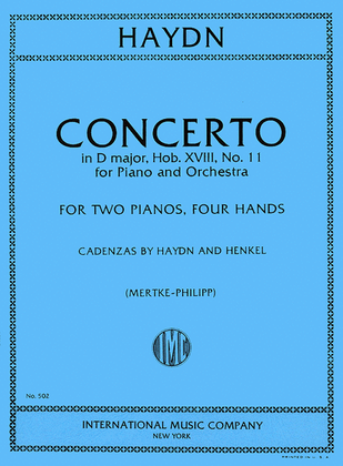 Book cover for Concerto in D major, Hob. XVIII: No. 11 for Piano & Orchestra (with Cadenzas