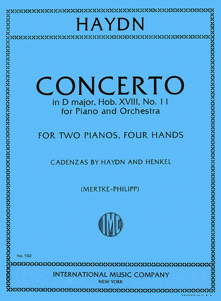 Concerto in D major, Hob. XVIII: No. 11 for Piano & Orchestra (with Cadenzas