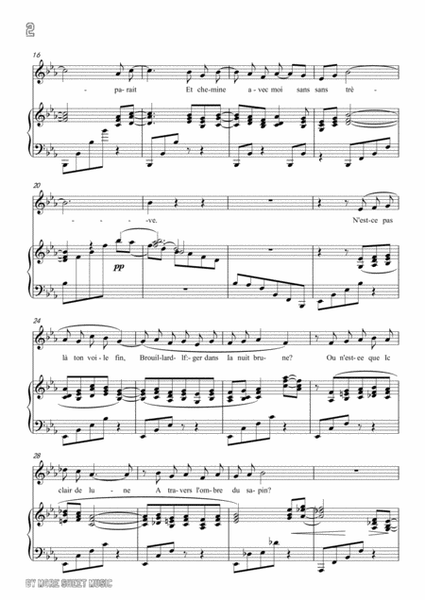 Saint-Saëns-Clair de lune in E flat Major,for Voice and Piano image number null