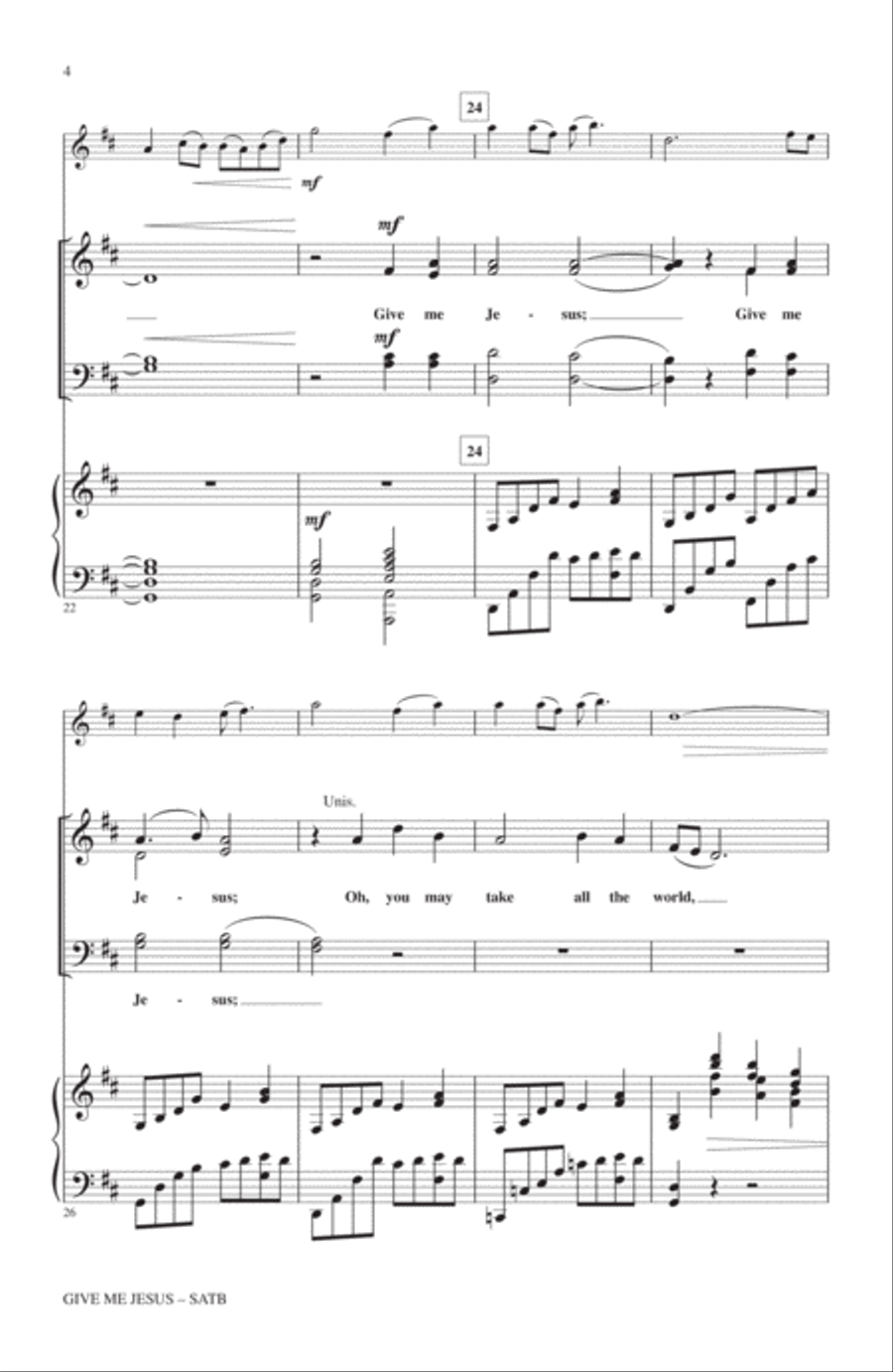 Give Me Jesus Give Me Jesus 4-Part scores gallery preview page 3