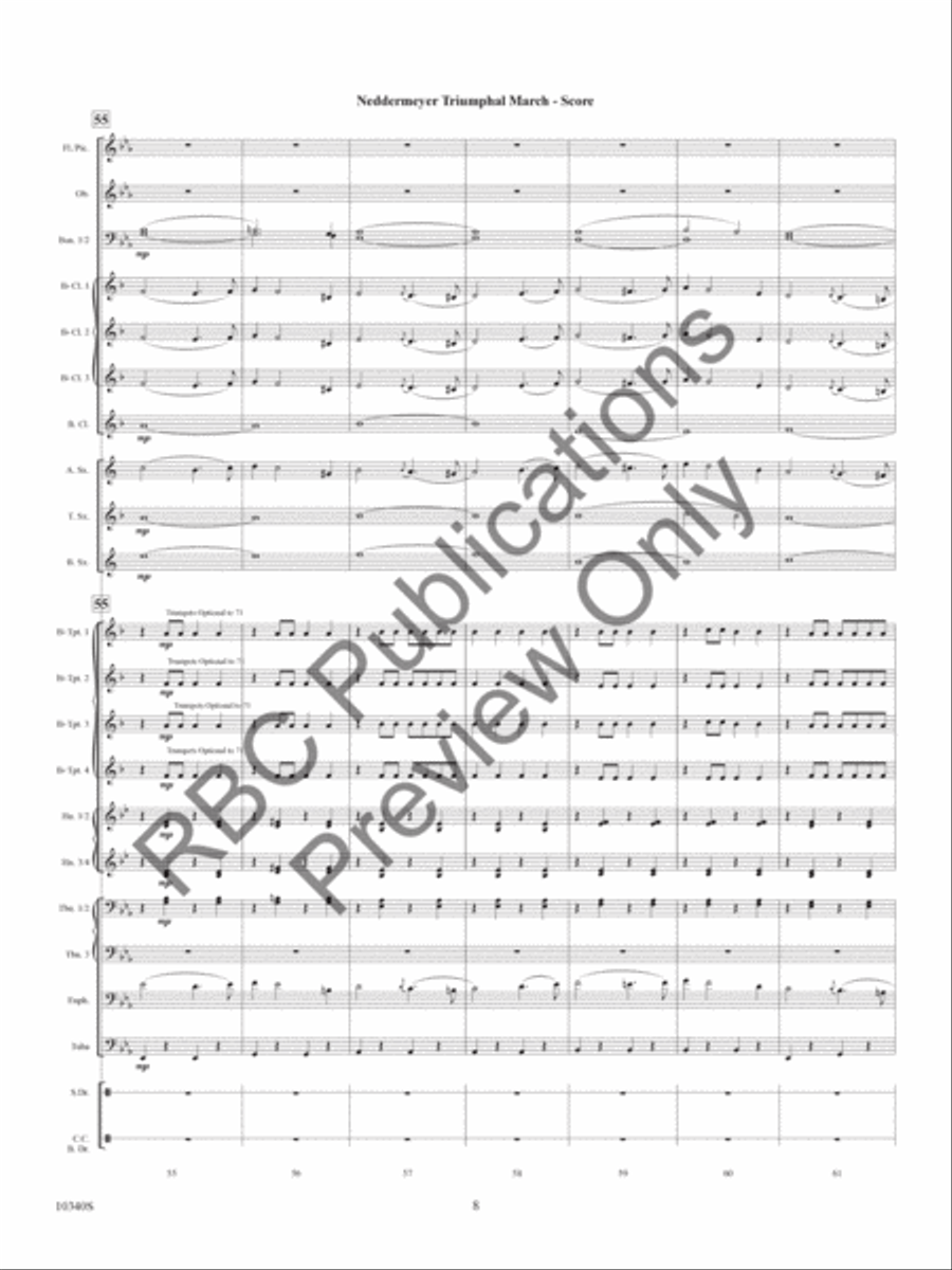 Neddermeyer Triumphal March (Score) Concert Band scores gallery preview page 11