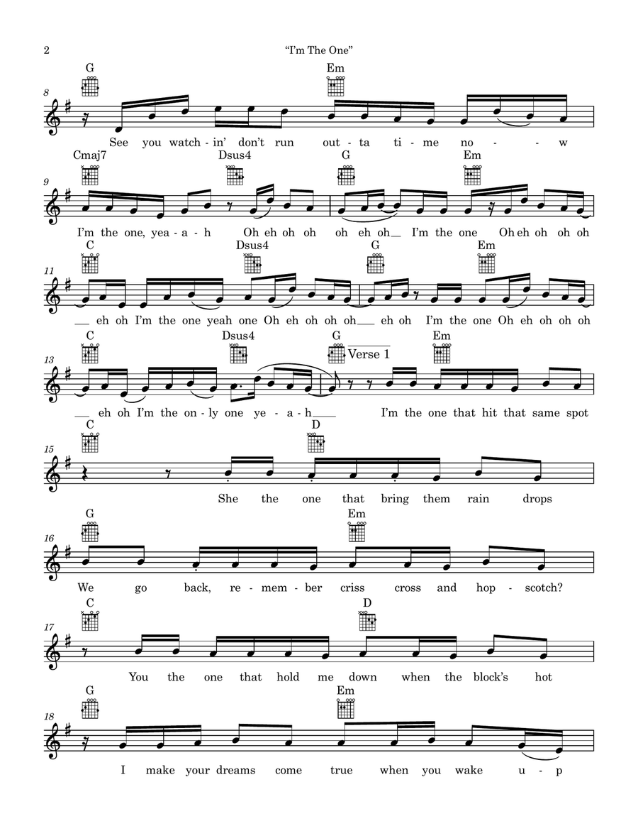 I'm The One Piano scores gallery preview page 2