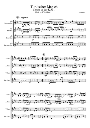 "Turkish March K.331" Sax Quartetto
