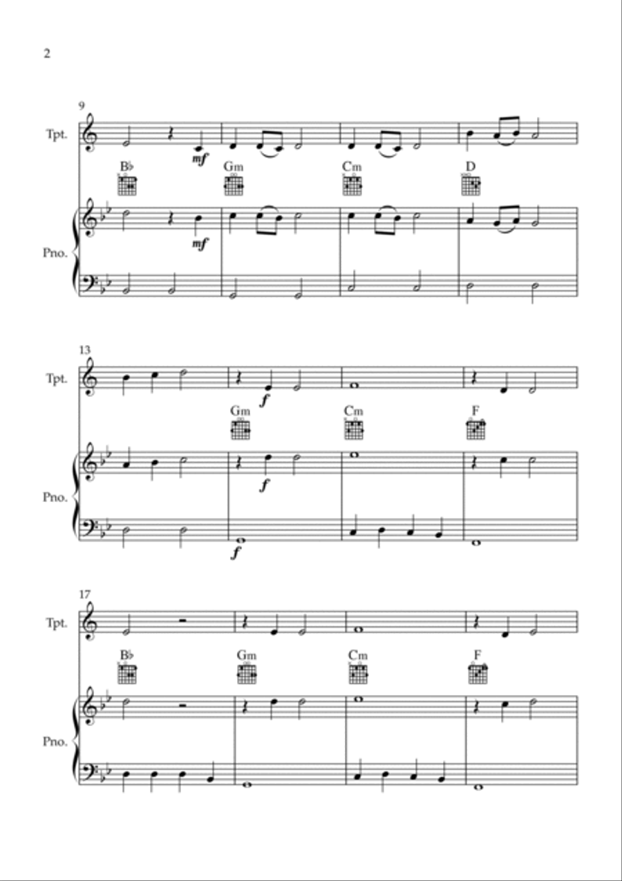 Flowers B-Flat Trumpet scores gallery preview page 2