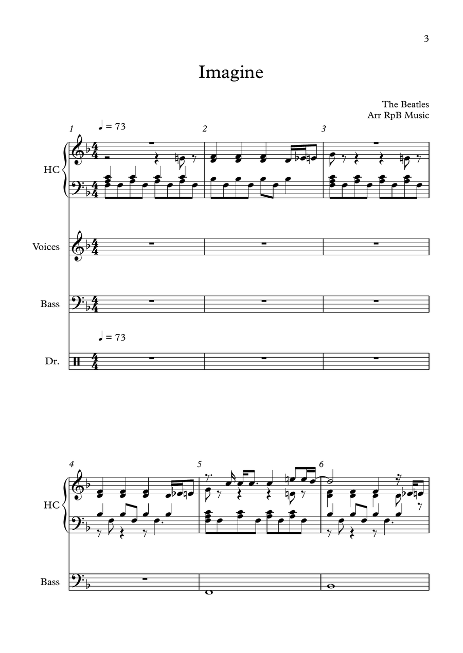 Drive My Car Handbell Choir scores gallery preview page 3