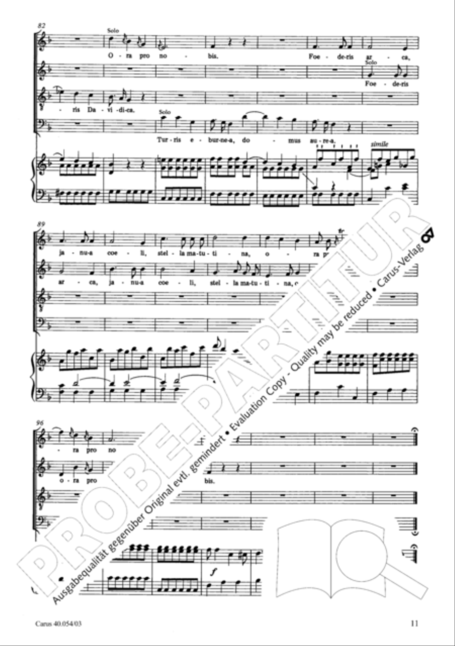 Litaniae Lauretanae B.M.V in B 4-Part scores gallery preview page 12