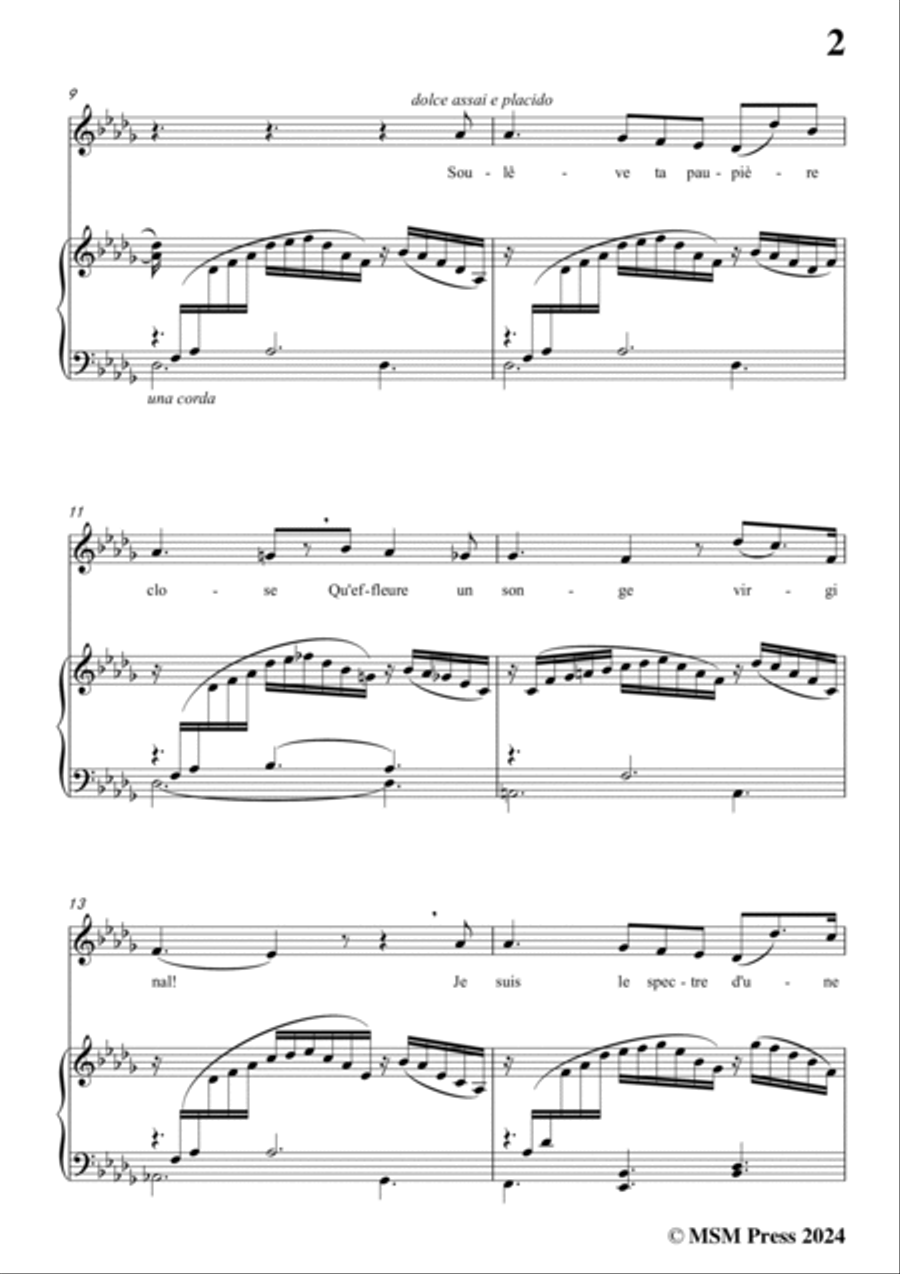 Berlioz-Le Spectre de la Rose in D flat Major,for voice and piano Voice Solo scores gallery preview page 3