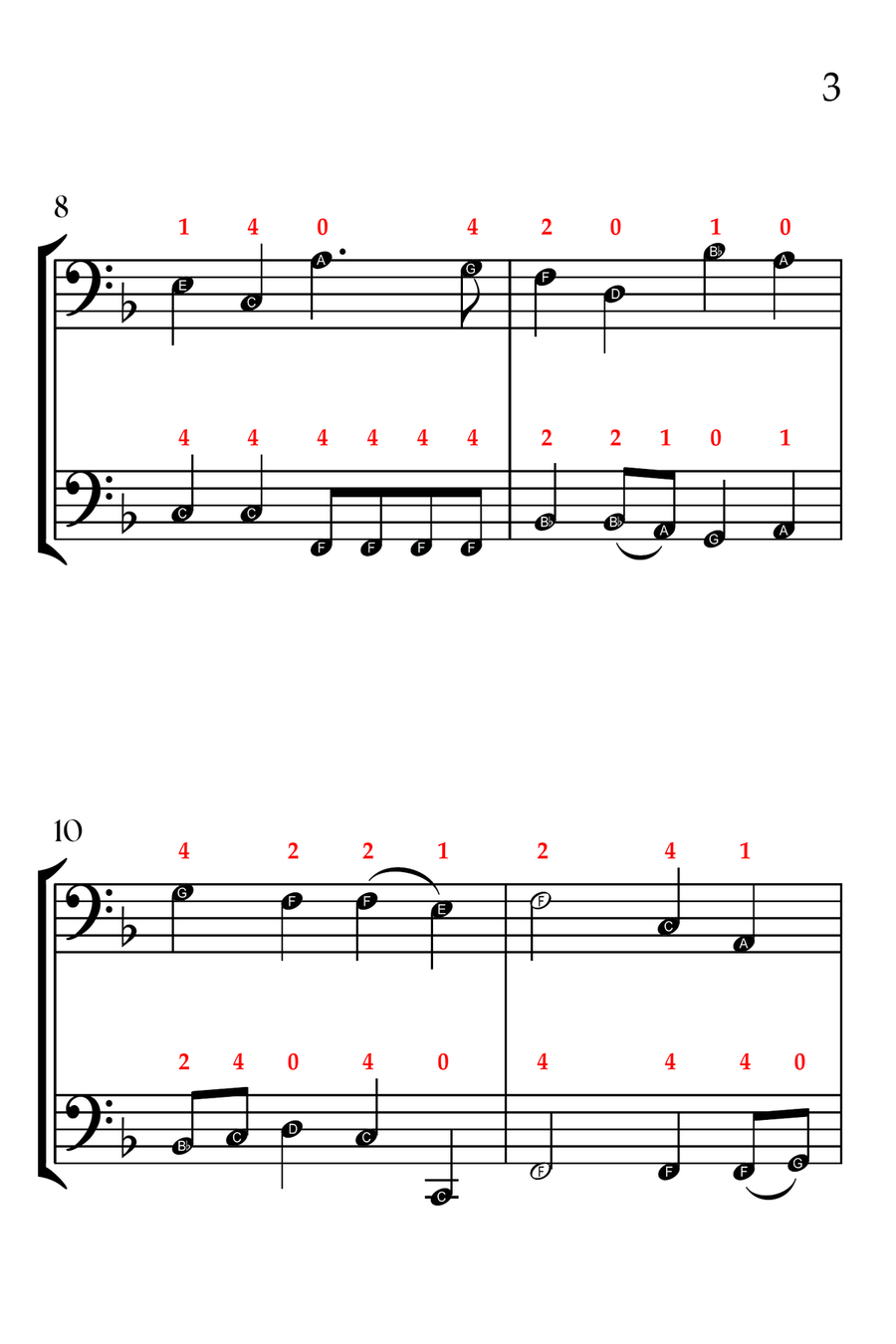 Angels from the Realms of Glory (CELLO DUET - EASY LEVEL) String Duet scores gallery preview page 4