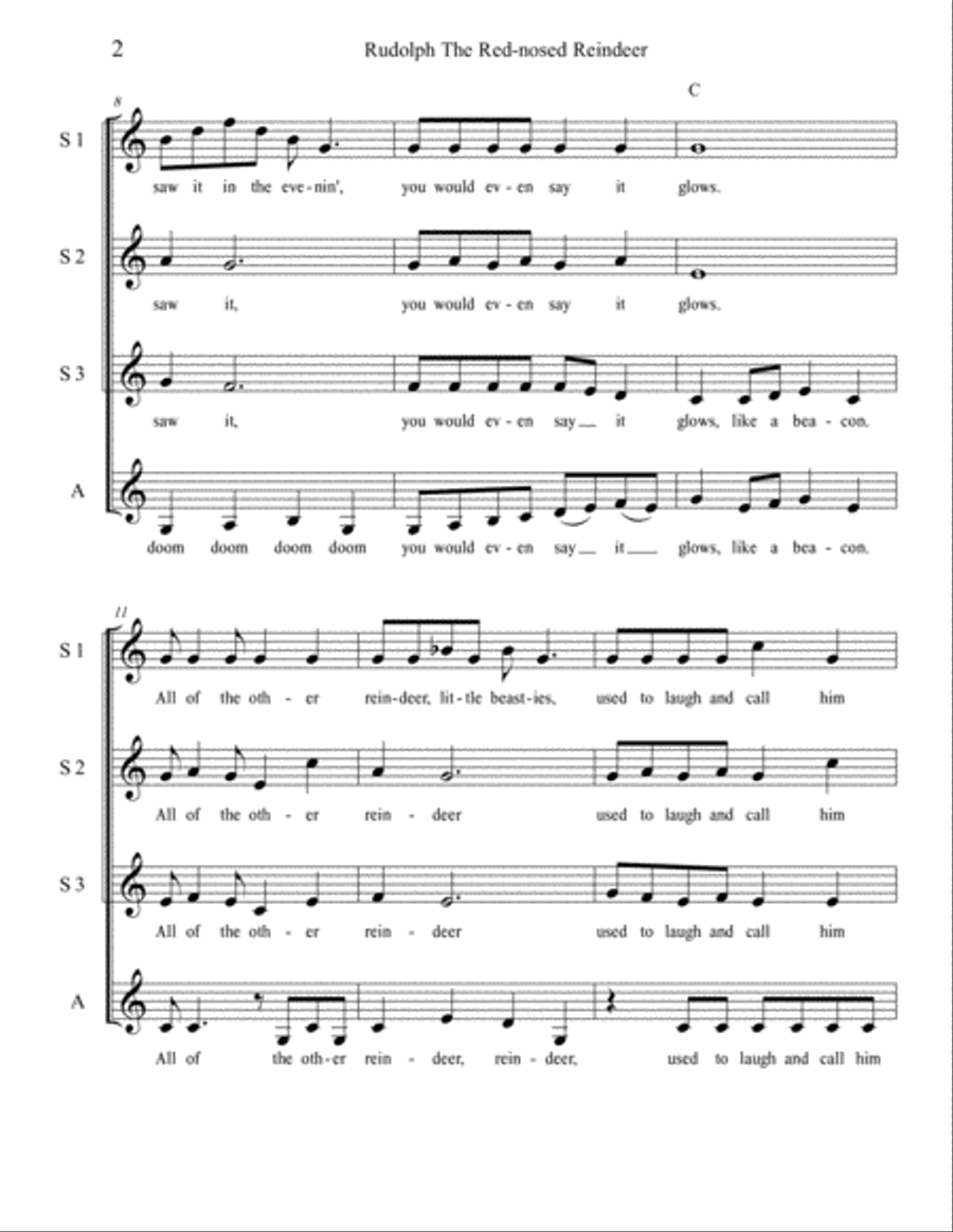 Rudolph The Red-nosed Reindeer SSA scores gallery preview page 2