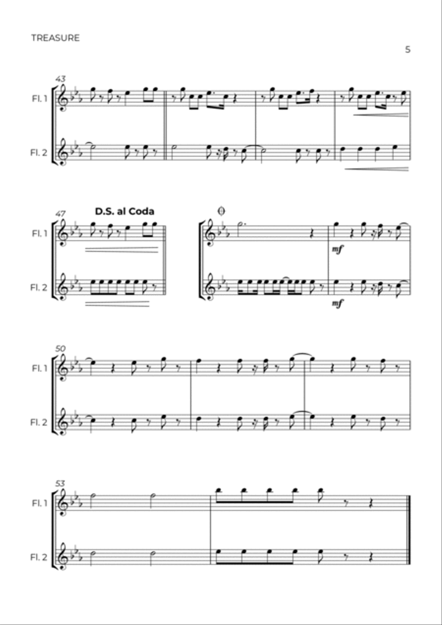 Treasure Flute Duet scores gallery preview page 5