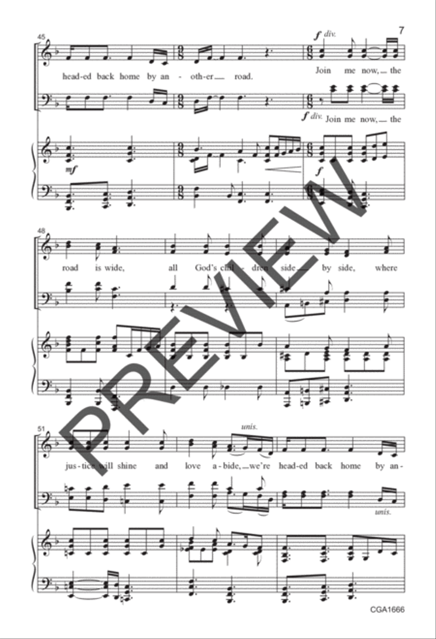 Home By Another Road (SATB) 4-Part scores gallery preview page 7