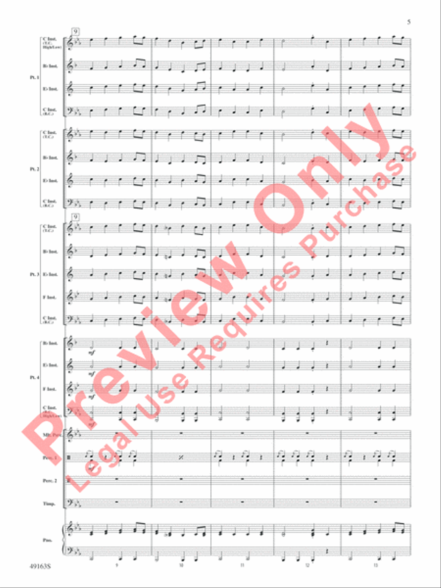Christmas Holiday March Concert Band scores gallery preview page 6