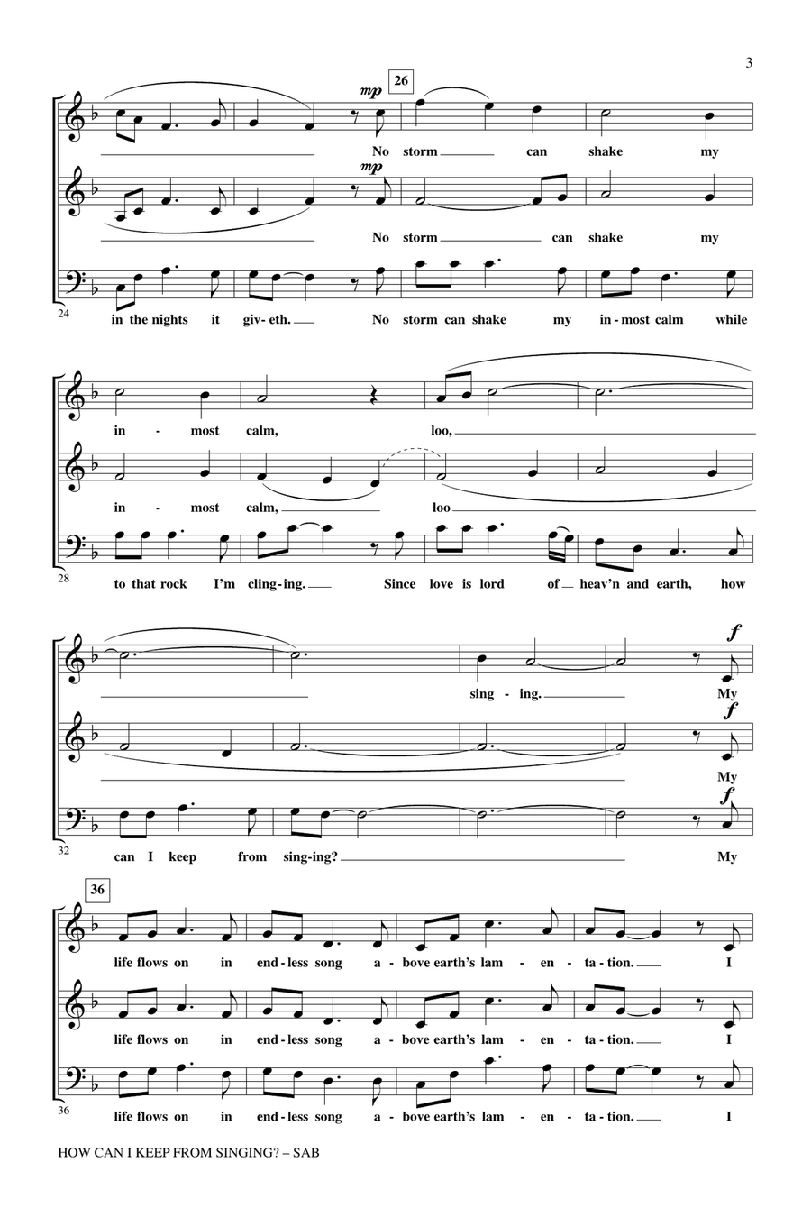 How Can I Keep From Singing 3-Part scores gallery preview page 2