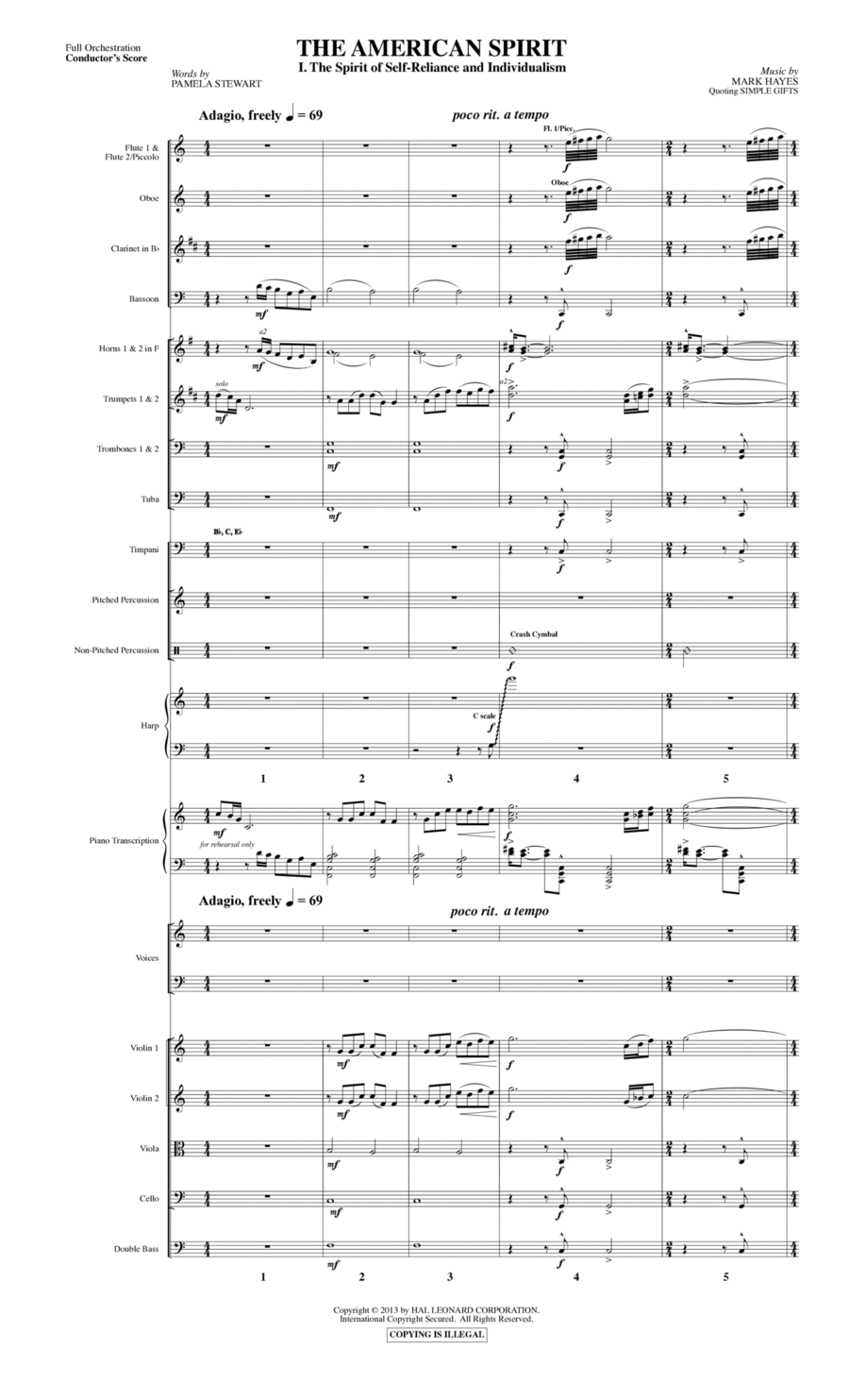 The American Spirit - Score Choir scores gallery preview page 1