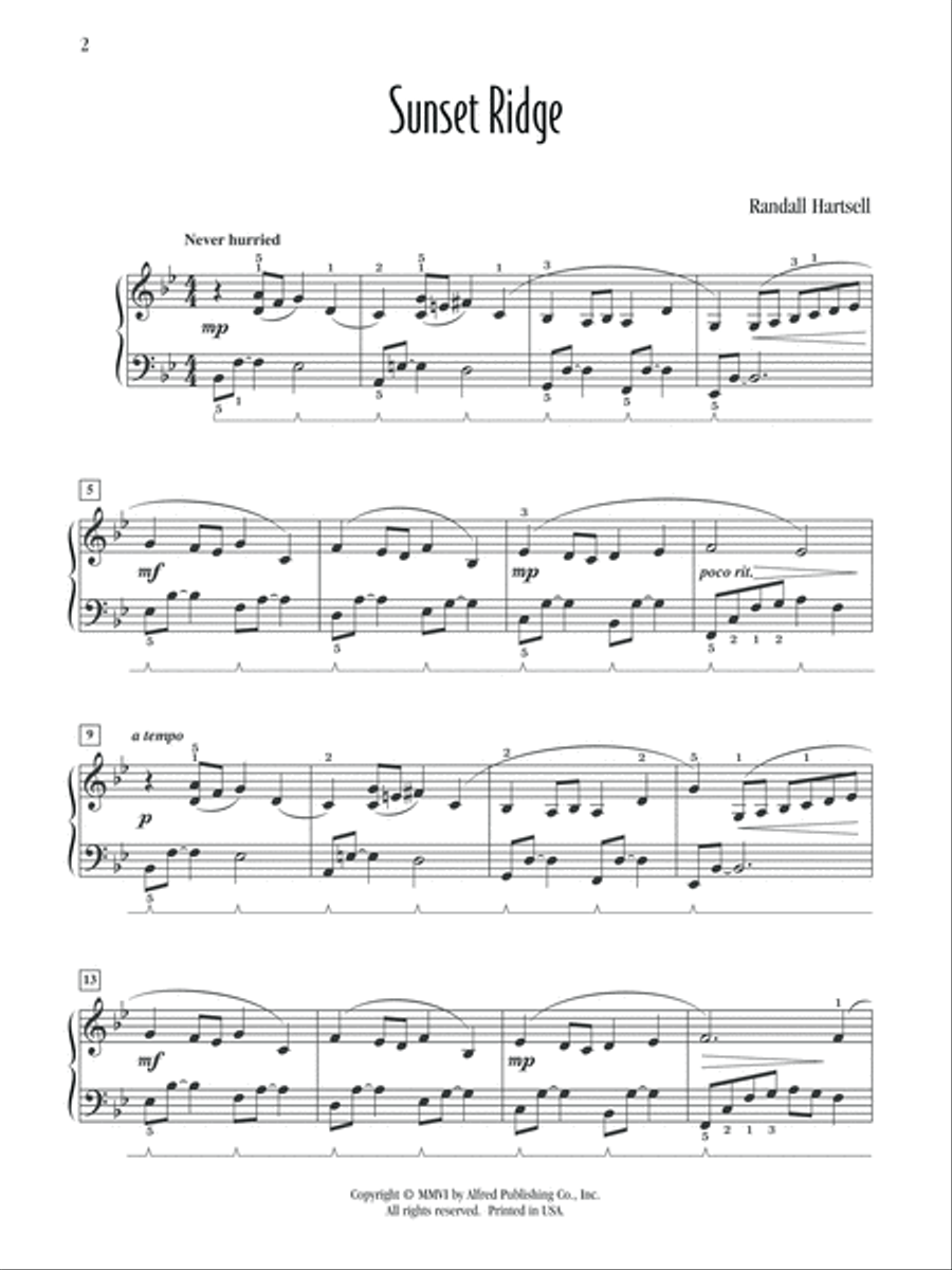 Sunset Ridge Sunset Ridge Piano Solo scores gallery preview page 2