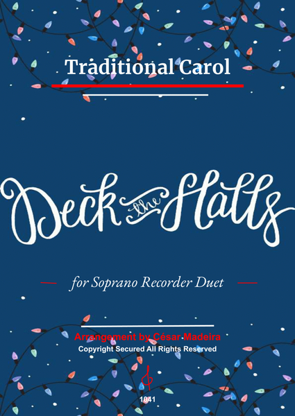 Deck The Halls - Soprano Recorder Duet (Full Score and Parts) image number null