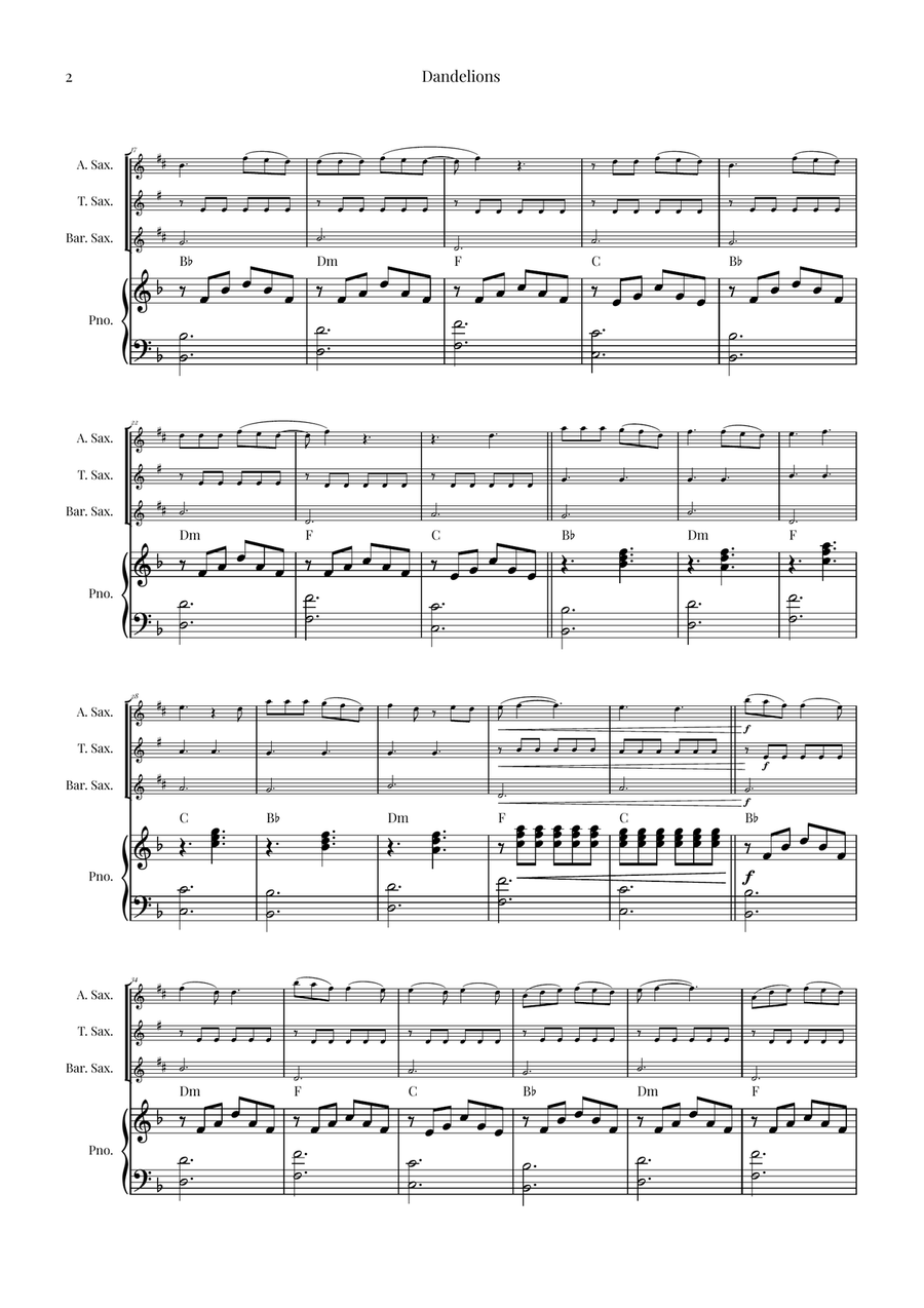 Dandelions Woodwind Trio scores gallery preview page 2