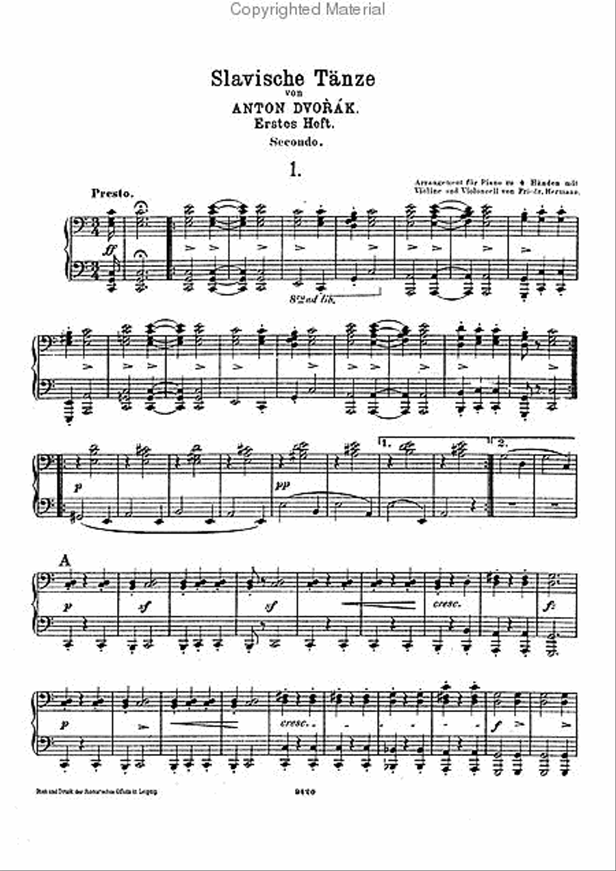 Slavische Tanze or Taenze or Tanze) (I) Violin scores gallery preview page 2