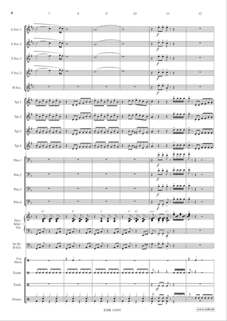 Cha Cha Slide Big Band scores gallery preview page 5