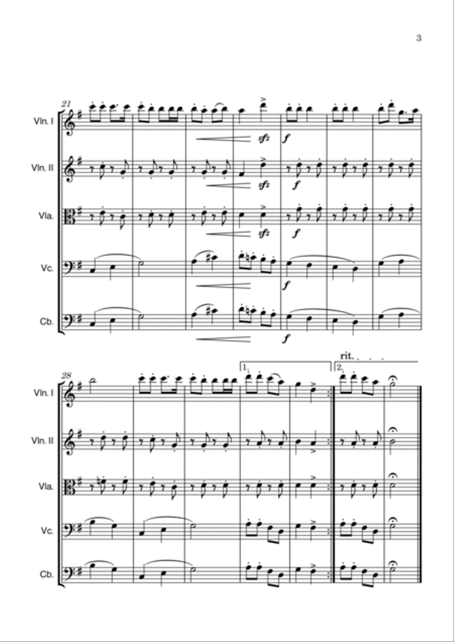 Jingle Bells String Quintet scores gallery preview page 3