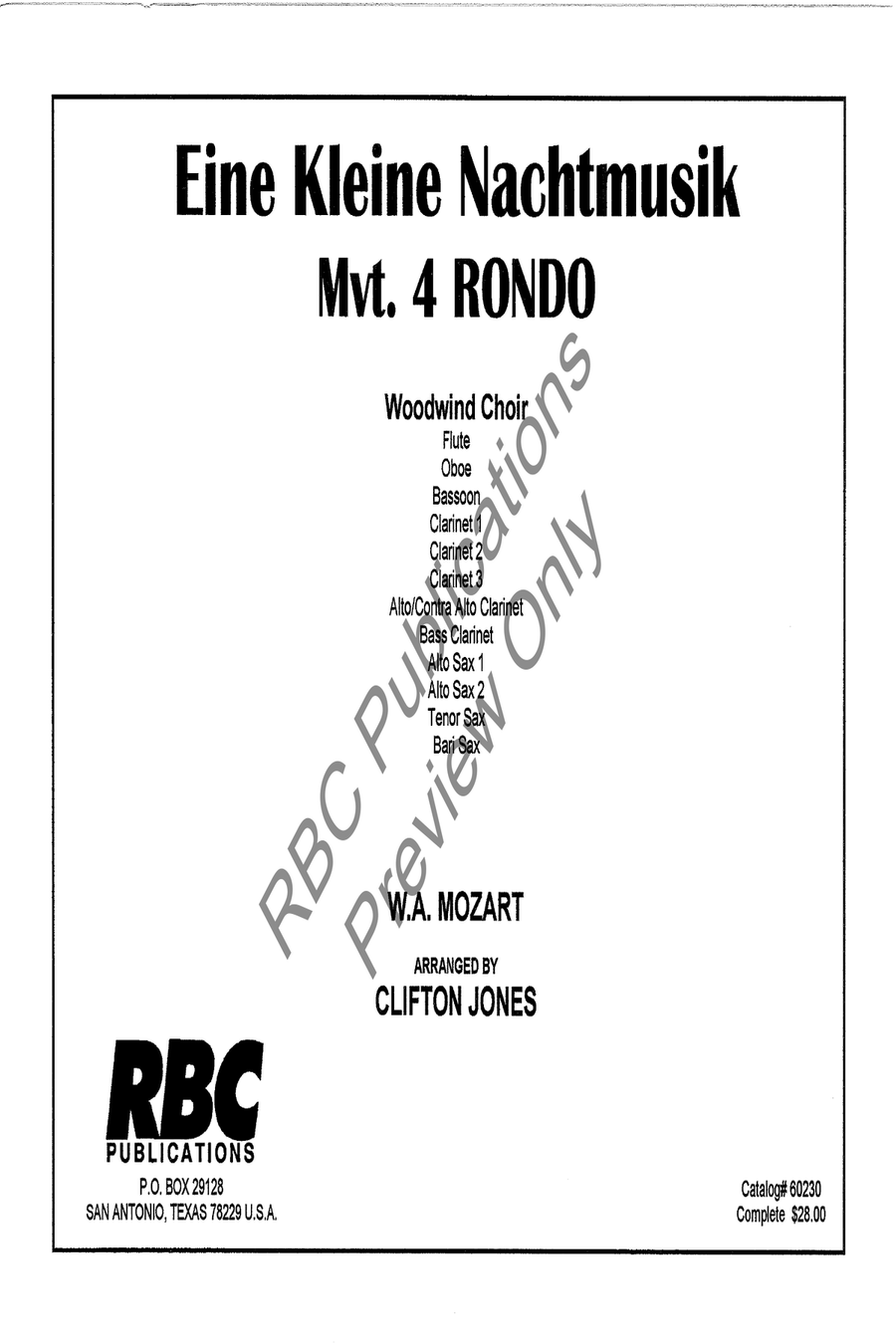 Eine Kleine Nachtmusik4Th Movement Woodwind Choir Octavo scores gallery preview page 2