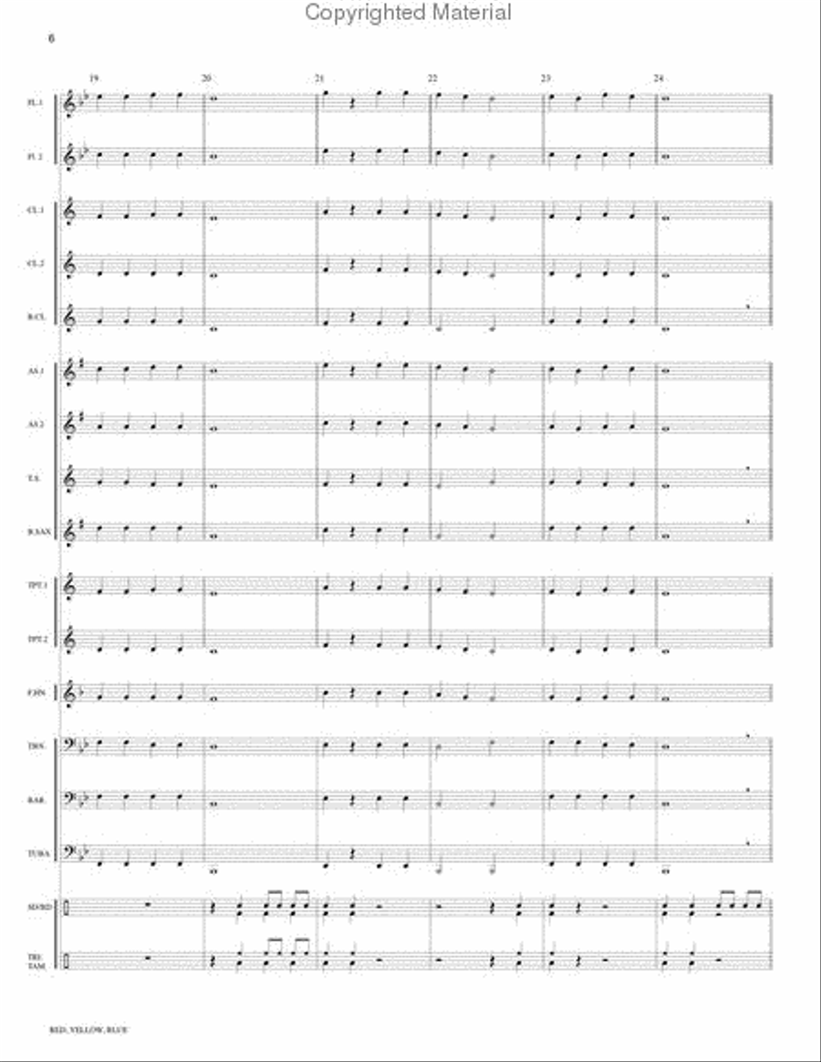 Red, Yellow, Blue Red, Yellow, Blue Concert Band scores gallery preview page 6