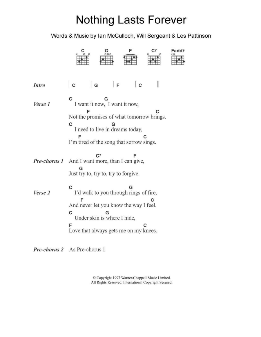 Nothing Lasts Forever Nothing Lasts Forever Acoustic Guitar scores gallery preview page 1