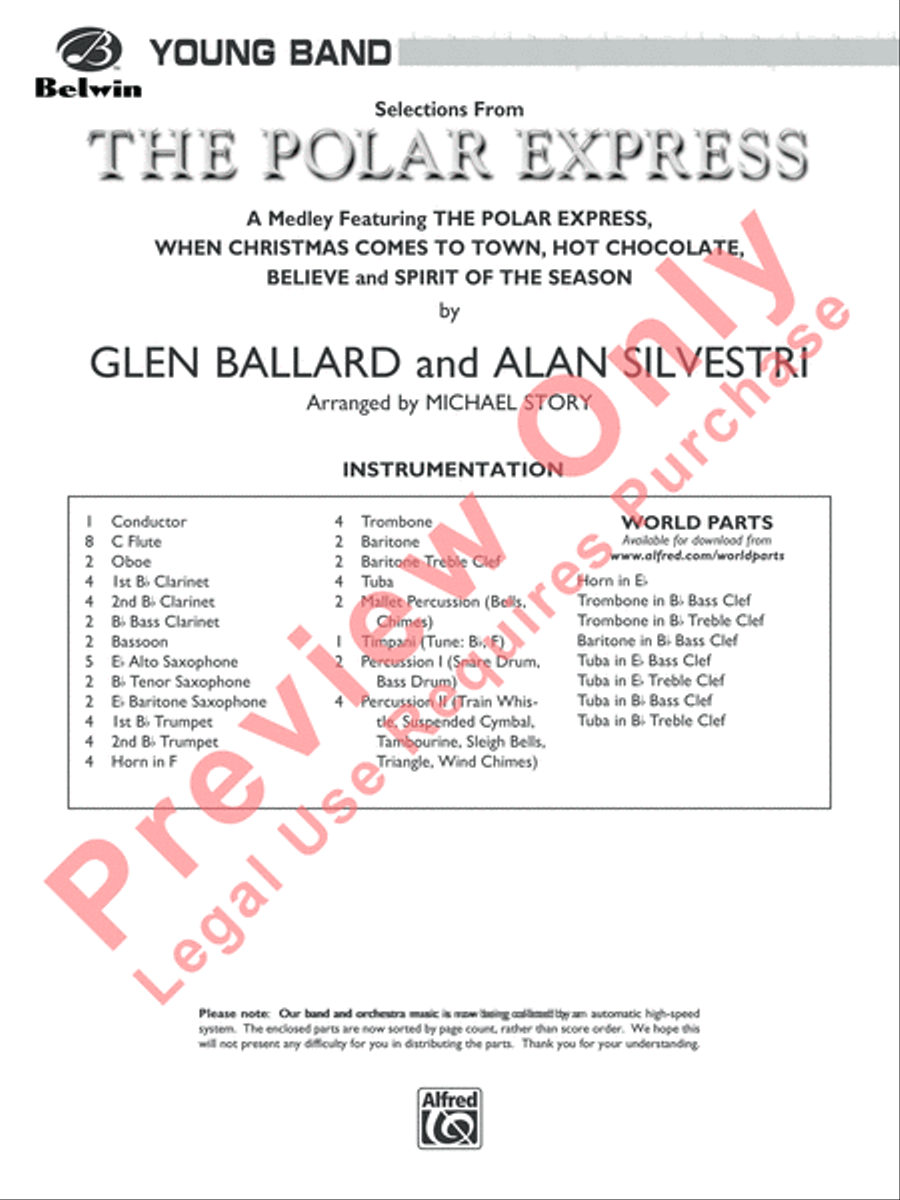 The Polar Express, Selections from Concert Band scores gallery preview page 2
