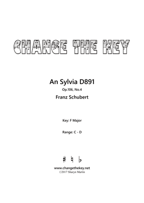 Book cover for An Sylvia - F Major