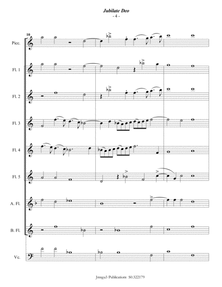 Gabrieli: Jubilate Deo Ch. 136 for Flute Choir image number null