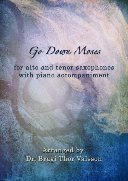 Go Down Moses - alto saxophone and tenor saxophone duet with piano accompaniment image number null