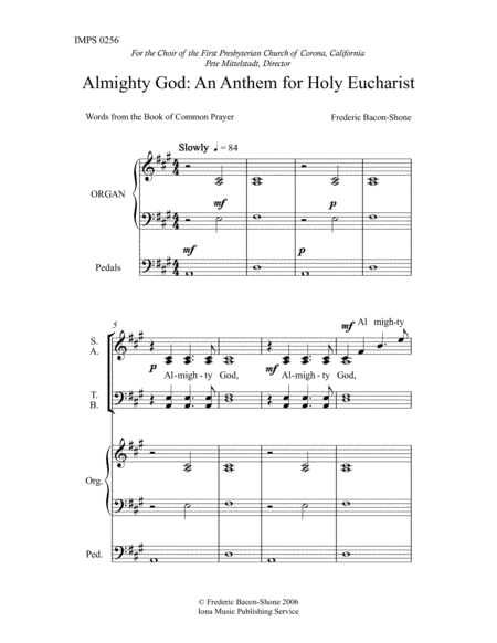 Almighty God: An Anthem for Holy Eucharist image number null