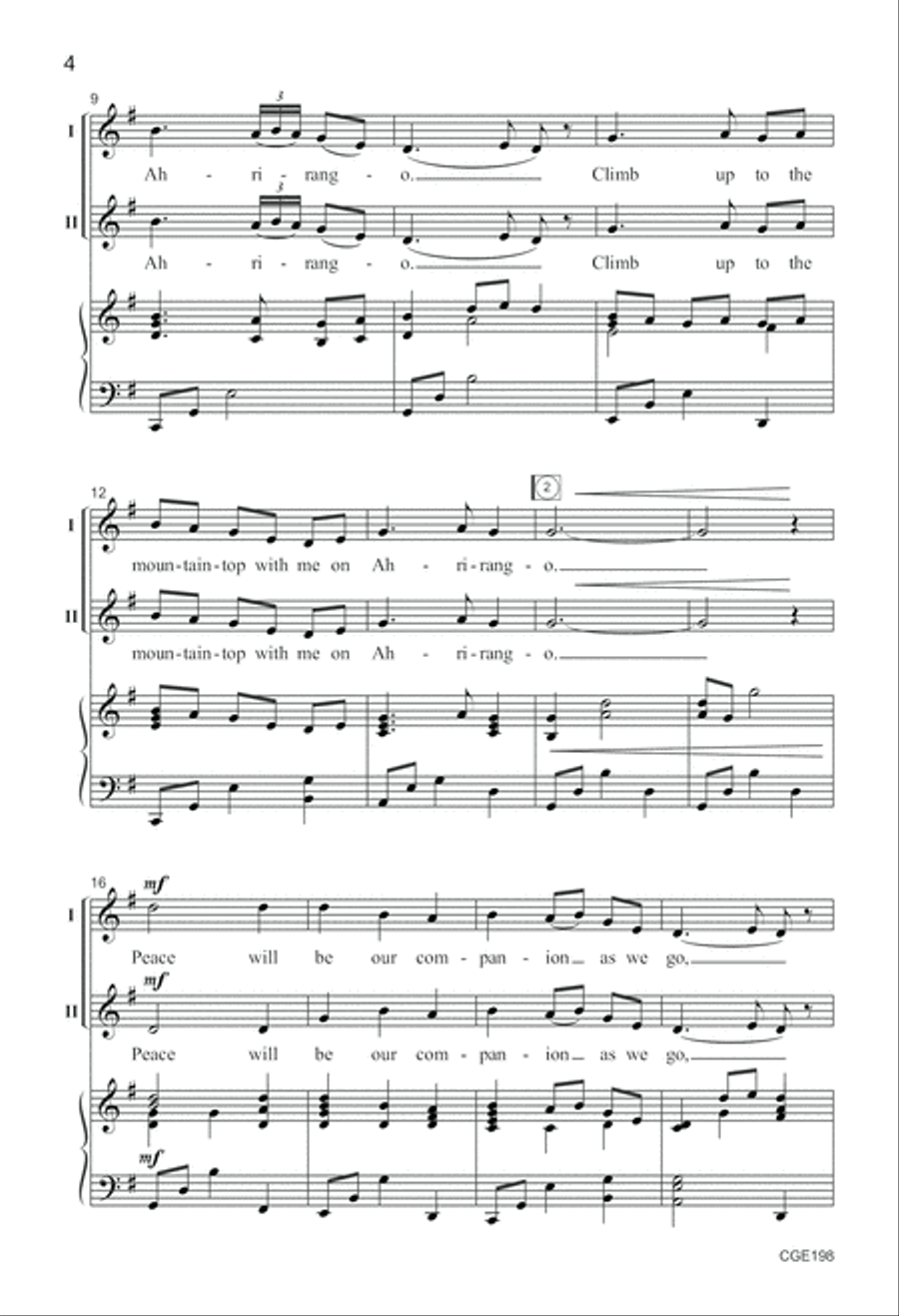 Ahrirang Two-part Ahrirang Two-part Choir scores gallery preview page 4