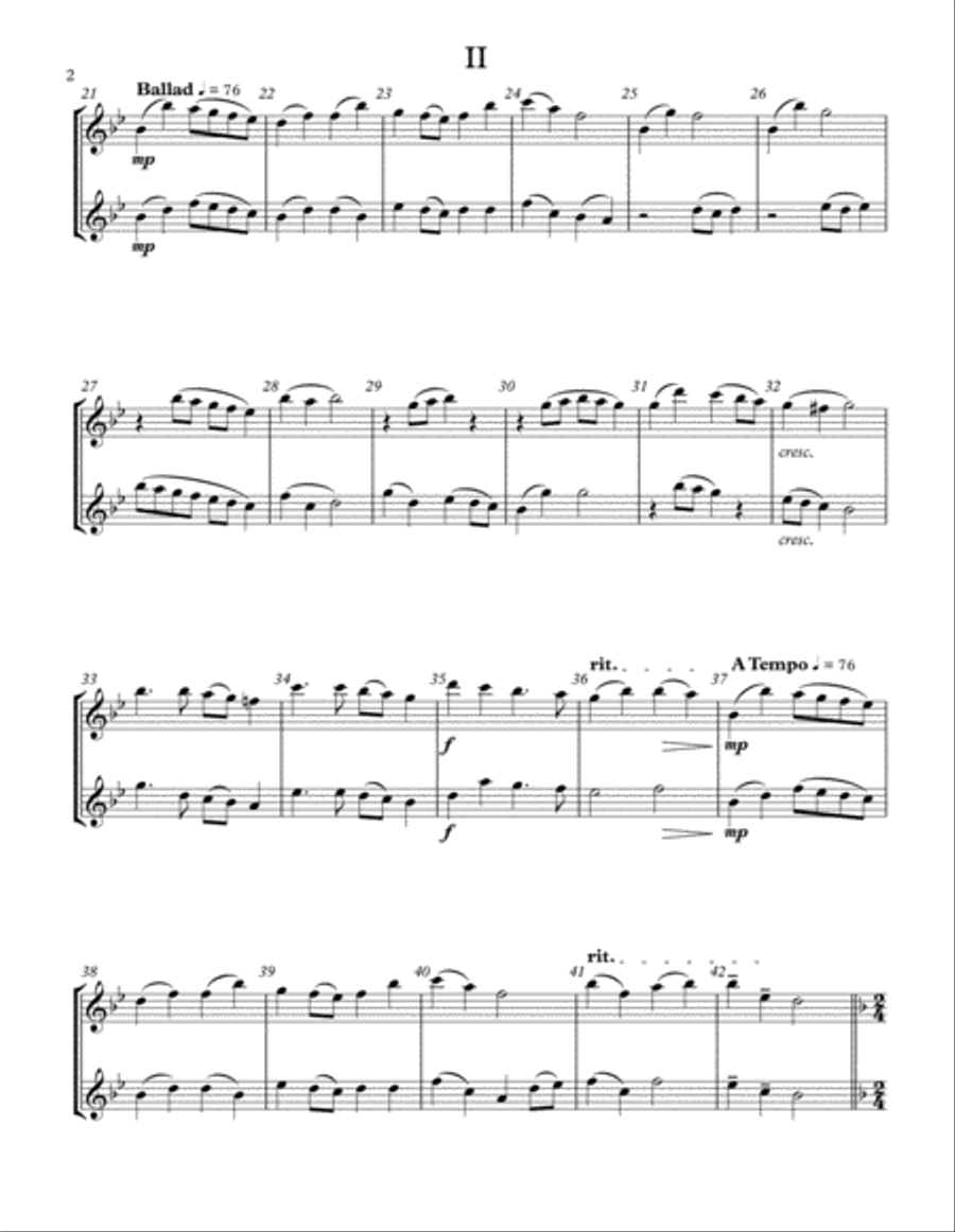 5 Duets For Any Two Band Instruments (C Treble Transposition) Small Ensemble scores gallery preview page 2