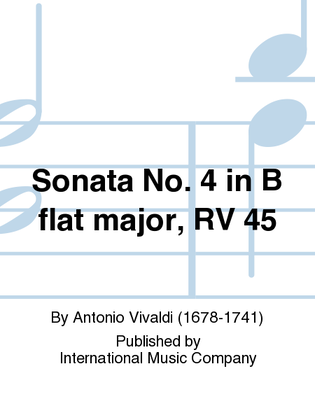 Book cover for Sonata No. 4 In B Flat Major, Rv 45
