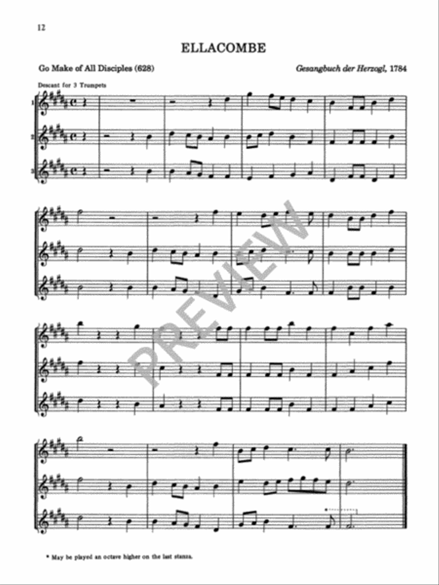 Twenty-Six Hymn Descants on Familiar Hymn-Tunes Trumpet scores gallery preview page 14