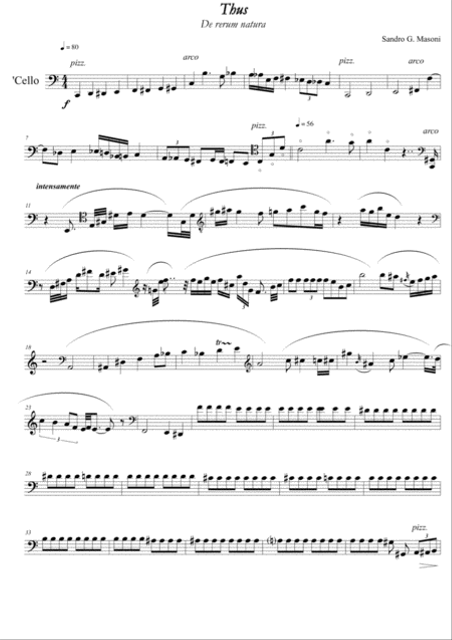 Thus ('Cello part) String Quartet scores gallery preview page 1