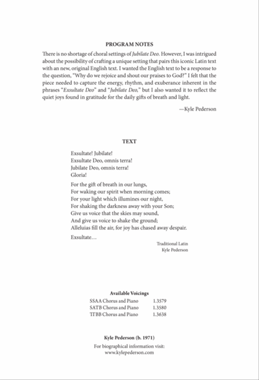 Exsultate! Jubilate! 4-Part scores gallery preview page 2