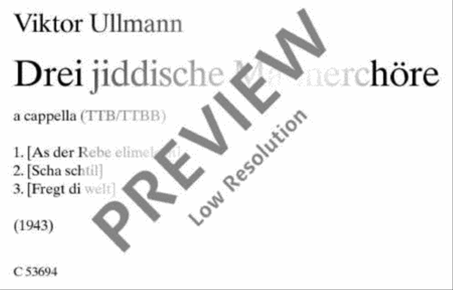 Three Yiddish pieces for male choir TTBB scores gallery preview page 2