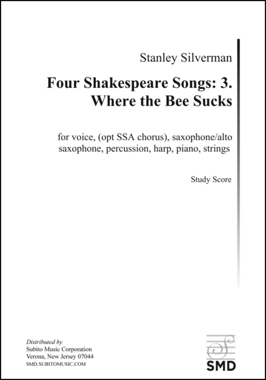 Four Shakespeare Songs: 3. Where the Bee Sucks
