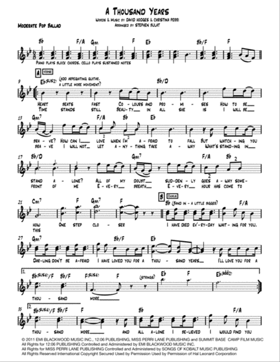 A thousand deals years piano