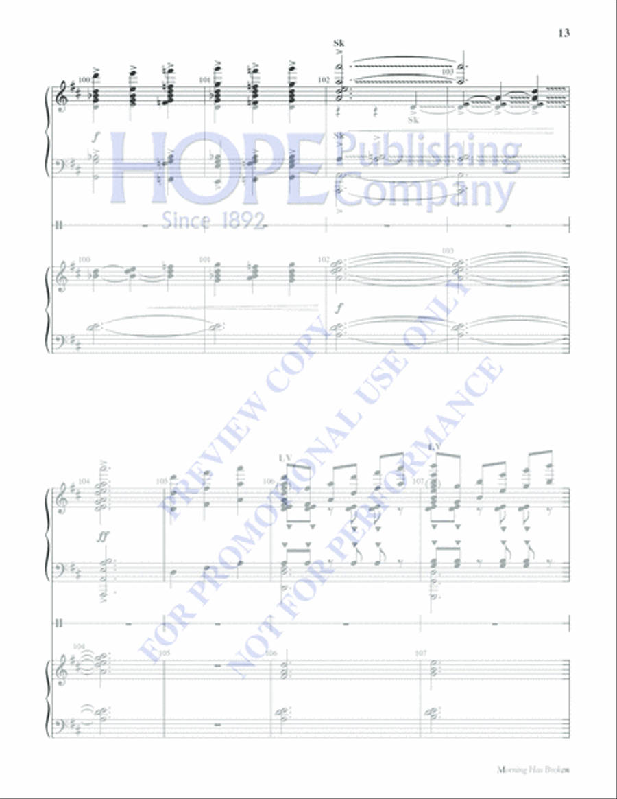 Morning Has Broken Morning Has Broken Handbell Choir scores gallery preview page 13