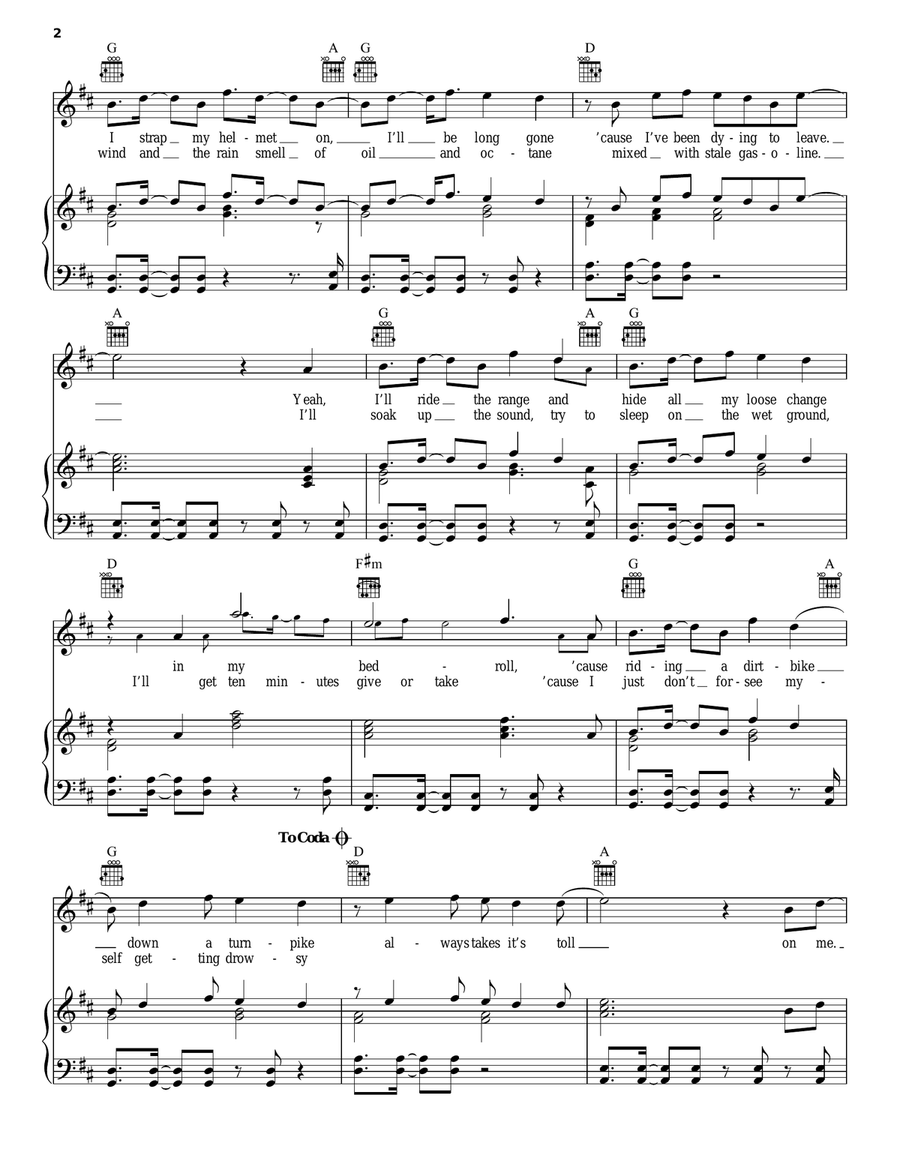 Cave In Piano, Vocal, Guitar scores gallery preview page 2