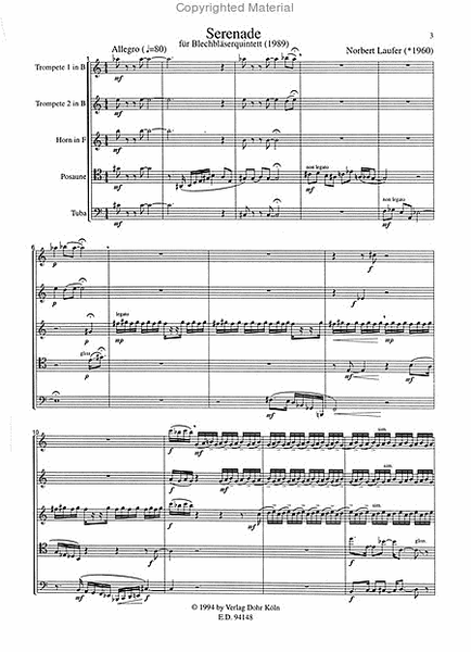 Serenade für Blechbläserquintett (1989)